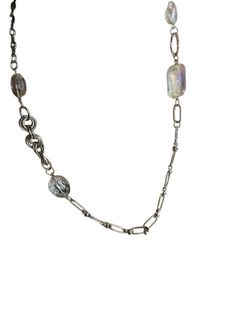 Paparazzi Chain Necklaceand earrings with Iridescent Beads